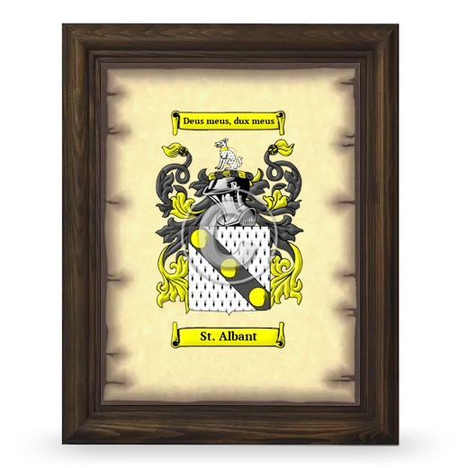 St. Albant Coat of Arms Framed - Brown